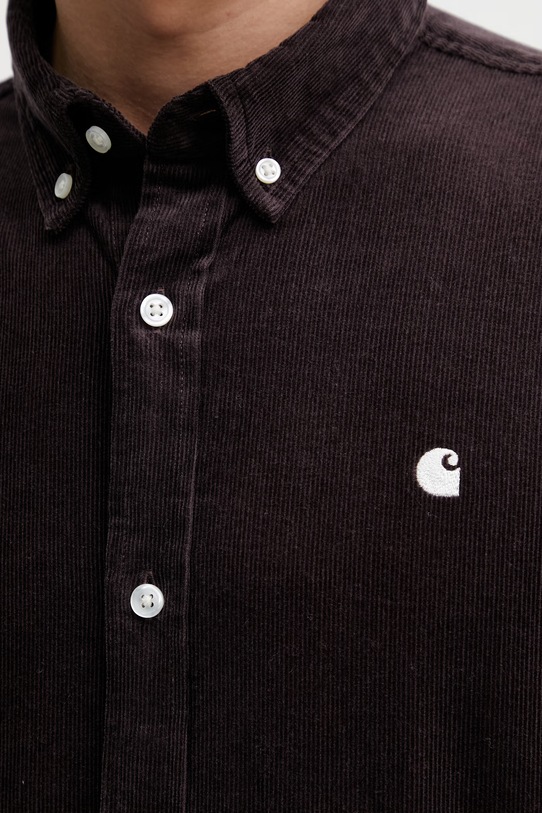 Carhartt WIP L/S Madison Fine Cord Shirt koszula sztruksowa męska brązowy I030580.3M6XX