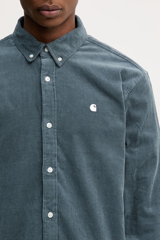 Carhartt WIP L/S Madison Fine Cord Shirt koszula sztruksowa męska niebieski I030580.3MGXX