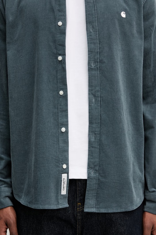 Carhartt WIP L/S Madison Fine Cord Shirt koszula sztruksowa męska I030580.3MGXX niebieski