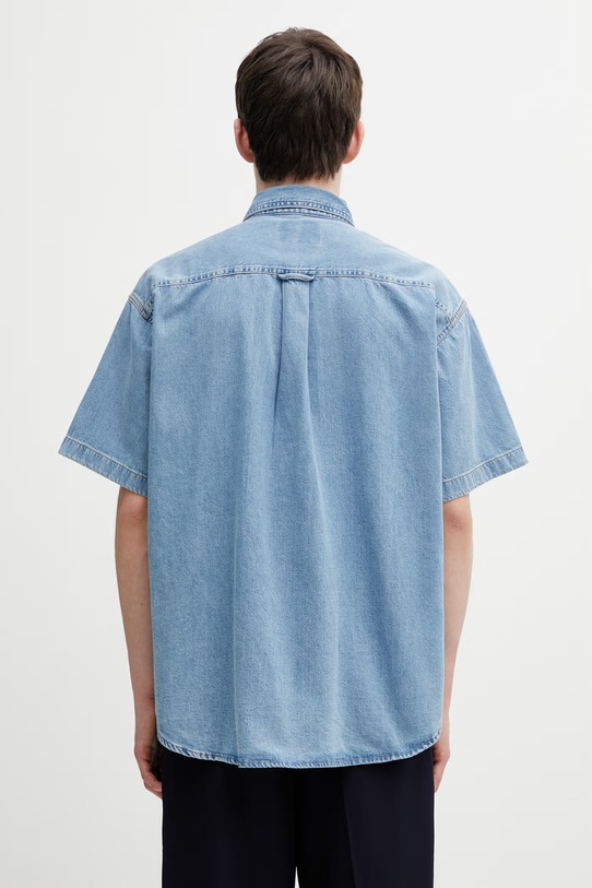 Odzież Carhartt WIP S/S Lucas Shirt koszula jeansowa męska I034575.135 niebieski