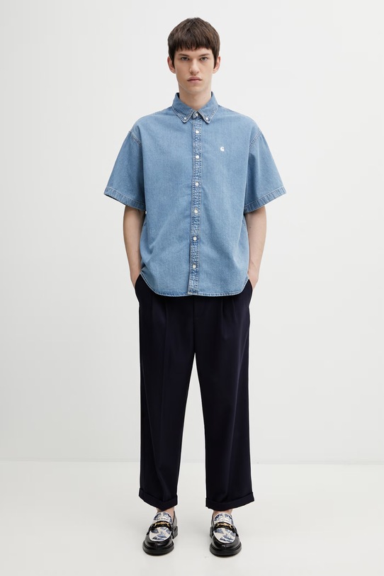 Carhartt WIP S/S Lucas Shirt koszula jeansowa męska I034575.135 niebieski