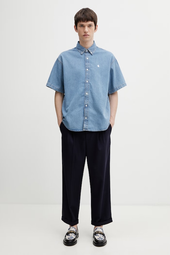 Carhartt WIP S/S Lucas Shirt košile džínová pánská I034575.135 modrá