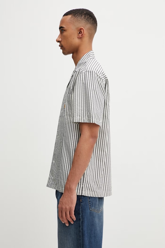 Carhartt WIP S/S Leavel Shirt koszula z bawełną męska I036203.3K4XX szary SS26