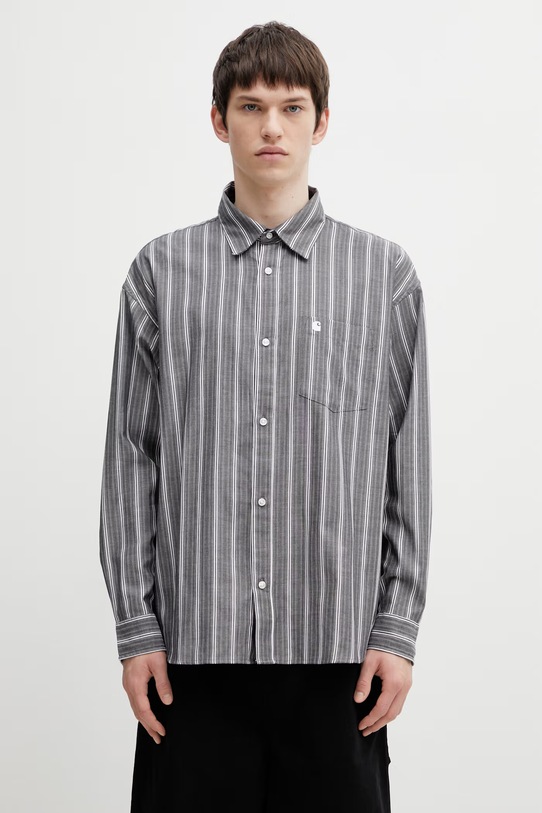 Carhartt WIP L/S Beale Shirt сорочка бавовняна чоловіча сірий I036201.3OBXX