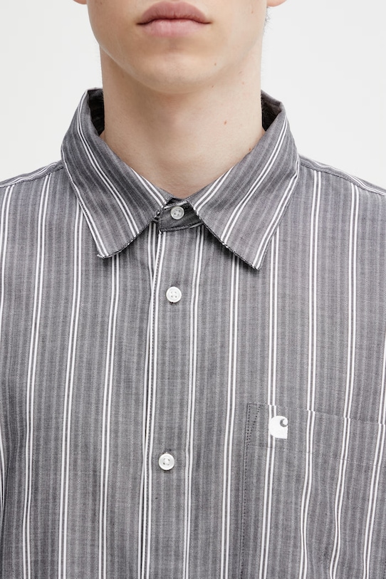 Carhartt WIP L/S Beale Shirt košile bavlněná pánská šedá I036201.3OBXX