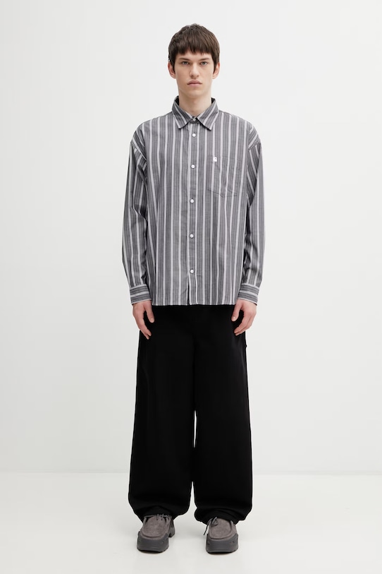 Carhartt WIP L/S Beale Shirt košile bavlněná pánská I036201.3OBXX šedá