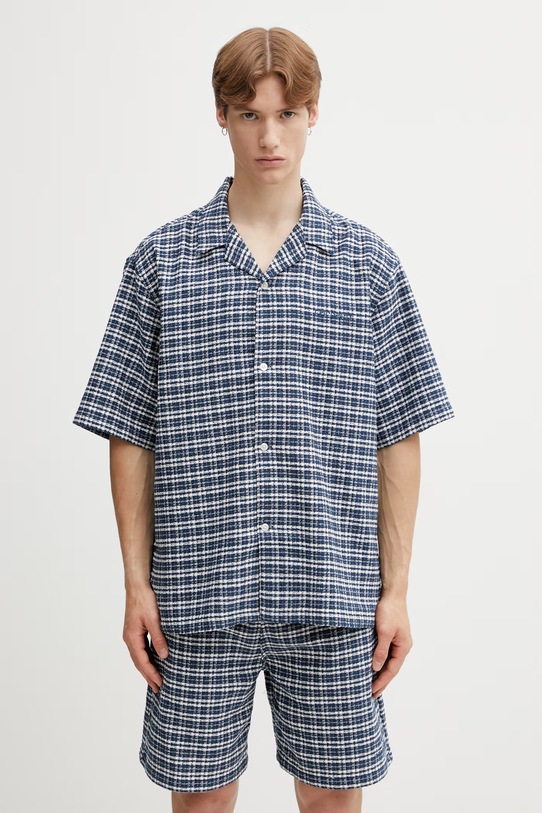 Carhartt WIP S/S Kander Shirt košile bavlněná pánská modrá I036194.3JQXX