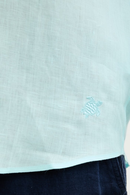 Vilebrequin koszula męska lniana CRSE3U01 turkusowy