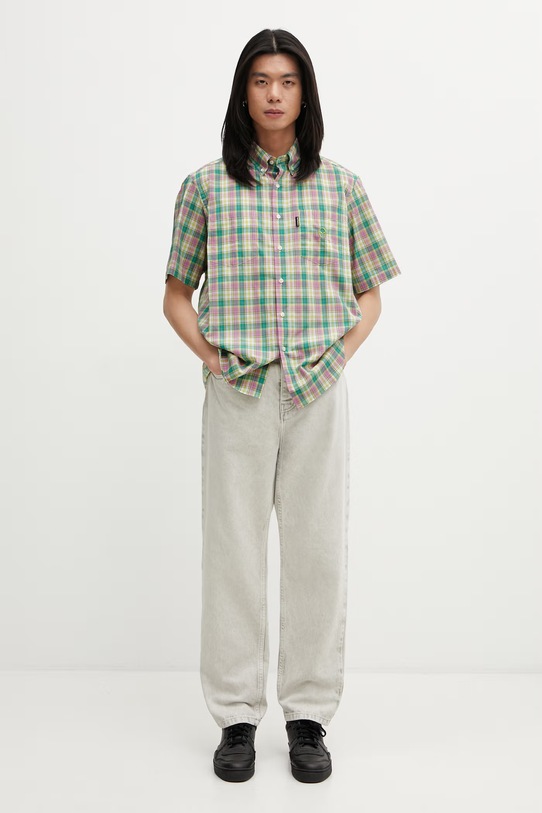 No Problemo Alieno Embroidered košile bavlněná pánská NP4010605 vícebarevná