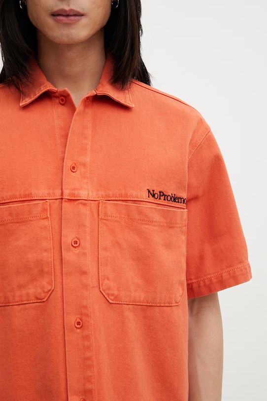 No Problemo Mini Problemo Denim koszula bawełniana męska pomarańczowy NP4011405