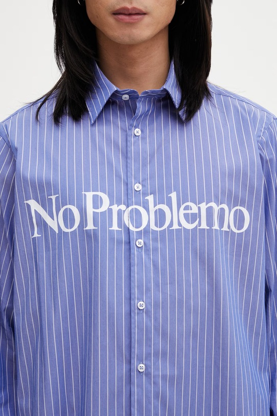 No Problemo Ls Poplin koszula męska bawełniana niebieski NP4010205