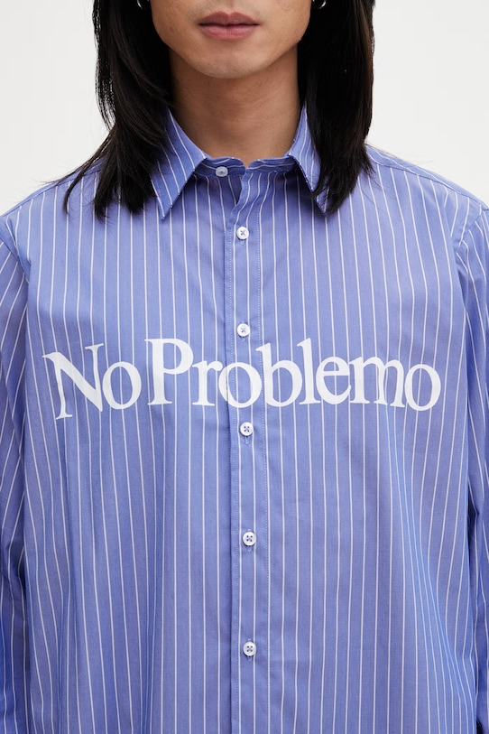 No Problemo Ls Poplin koszula męska bawełniana niebieski NP4010205