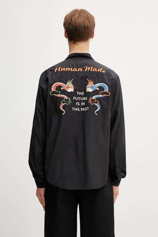 Human Made MENS WOVEN SHIRT πουκάμισο με βαμβάκι ανδρικό μαύρο HM31SH005