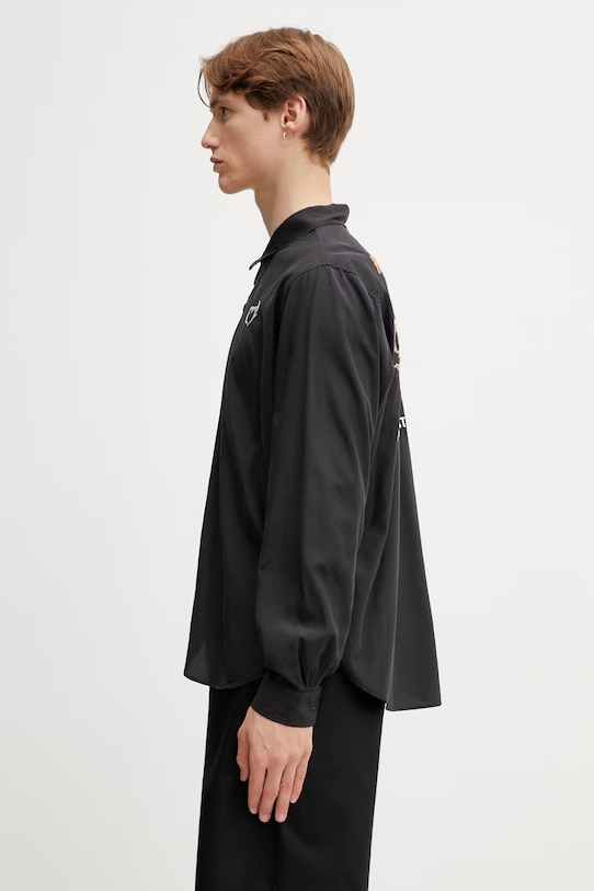 Human Made MENS WOVEN SHIRT πουκάμισο με βαμβάκι ανδρικό HM31SH005 μαύρο SS26