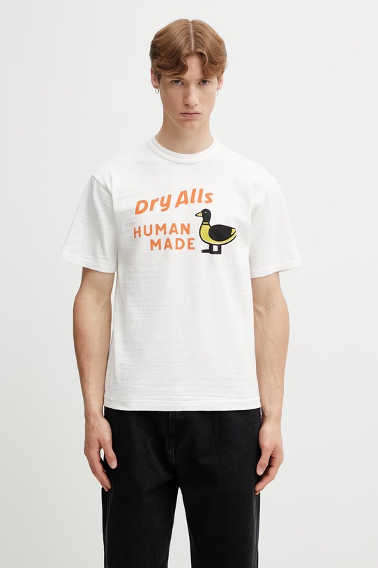 Human Made MENS KNITTED T-SHIRT bawełniany męski biały HM31TE006