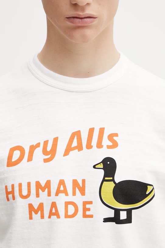 Human Made MENS KNITTED T-SHIRT bawełniany męski biały HM31TE006