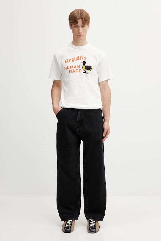 Human Made MENS KNITTED T-SHIRT tričko bavlněné pánské HM31TE006 bílá