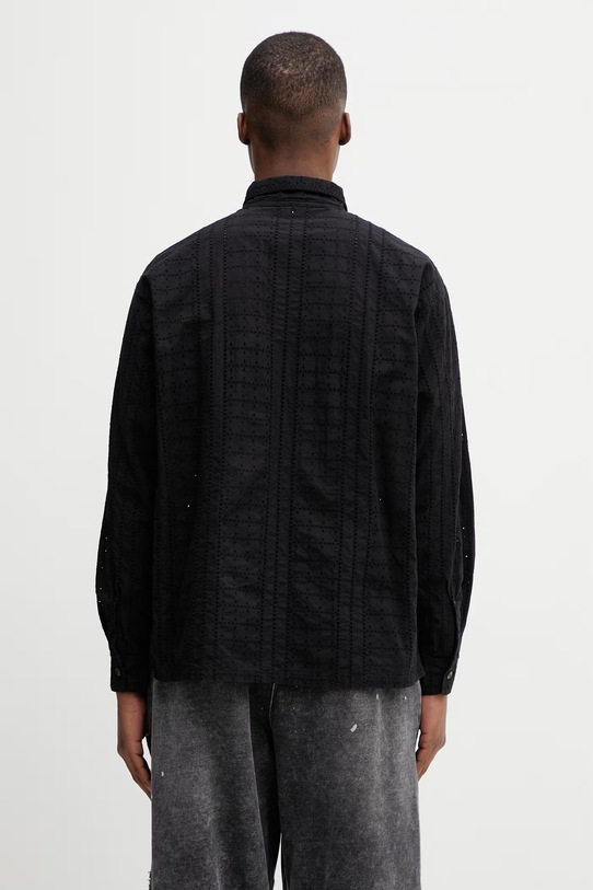 Ρούχα BEAMS πουκάμισο βαμβακερό Ανδρικό 1111.1309.301 μαύρο