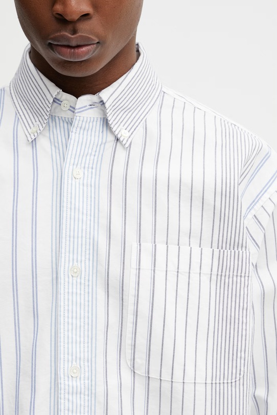 BEAMS koszula oxford męska bawełniana biały 1111.1213.301