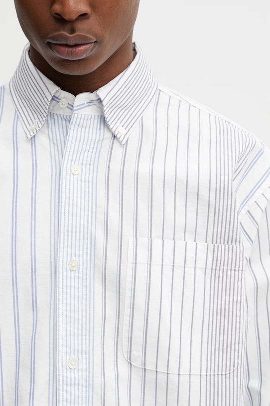 BEAMS koszula oxford męska bawełniana biały 1111.1213.301