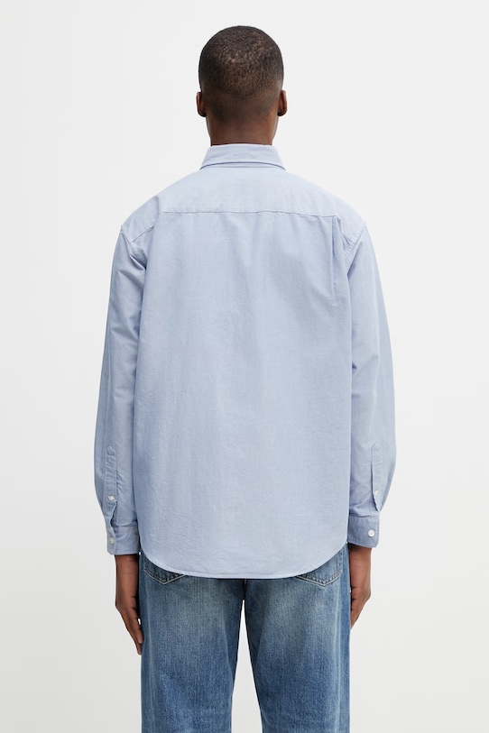 Odzież BEAMS koszula oxford bawełniana męska 1111.1213.301 niebieski
