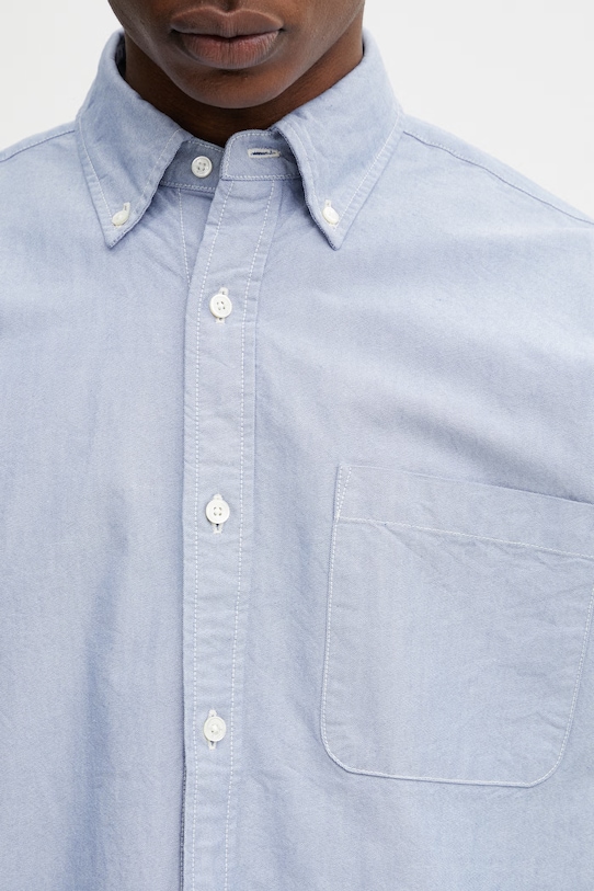 BEAMS koszula oxford bawełniana męska niebieski 1111.1213.301