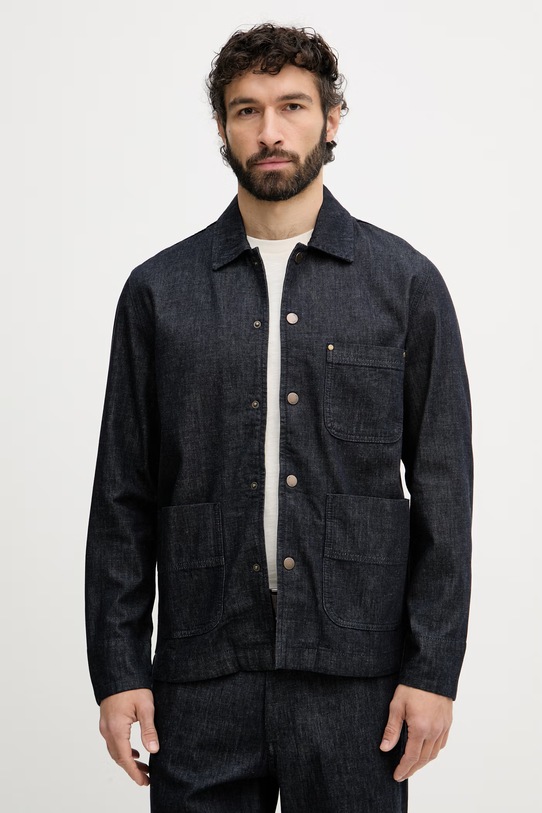 United Colors of Benetton košile pánská džínová námořnická modř 52HKUQ06K