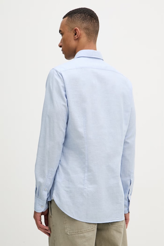 Odzież Michael Kors koszula męska z dodatkiem lnu MK0DS01506 niebieski