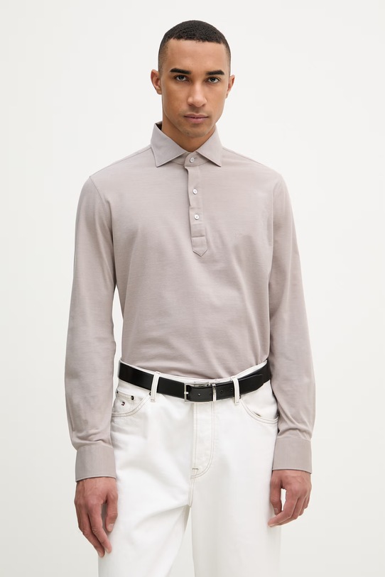 Michael Kors longsleeve męski bawełniany beżowy MK0DS01600