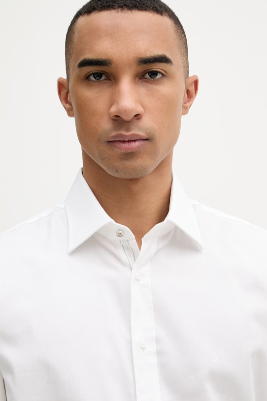 Michael Kors koszula męska bawełniana z elastanem biały MK0DS01651