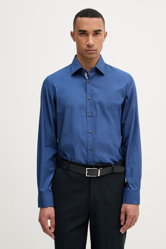 Michael Kors košile pánská bavlněná s elastanem modrá MK0DS01651