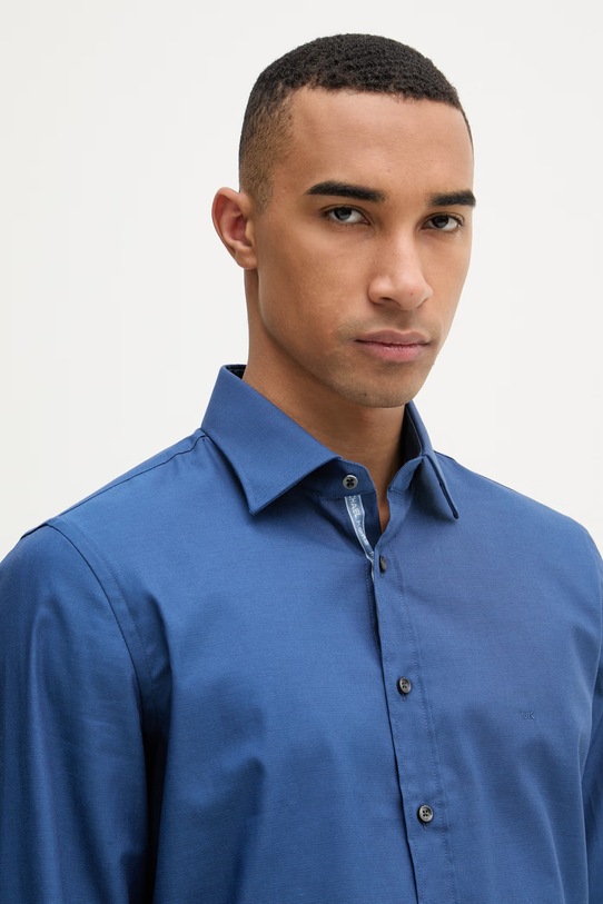 Michael Kors košile pánská bavlněná s elastanem modrá MK0DS01651