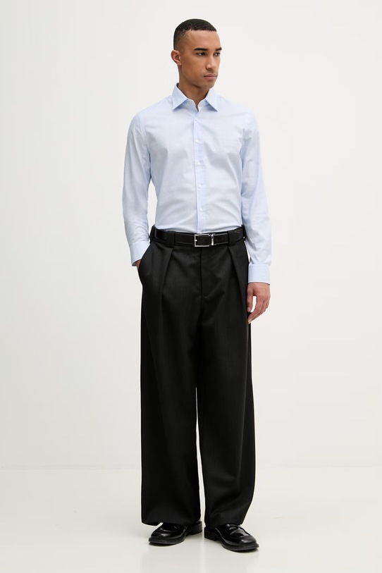 Michael Kors koszula męska bawełniana z elastanem MK0DS01652 niebieski SS26