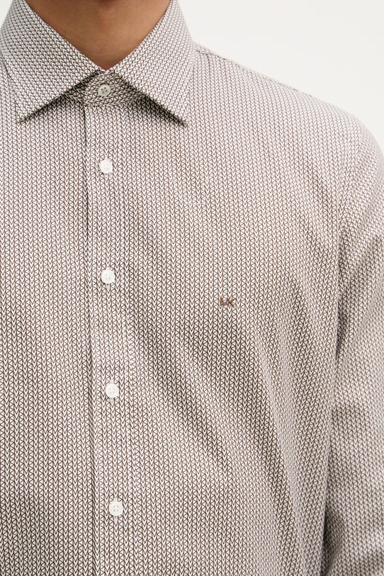 Michael Kors pánská košile bavlněná s elastanem MK0DS01652 hnědá