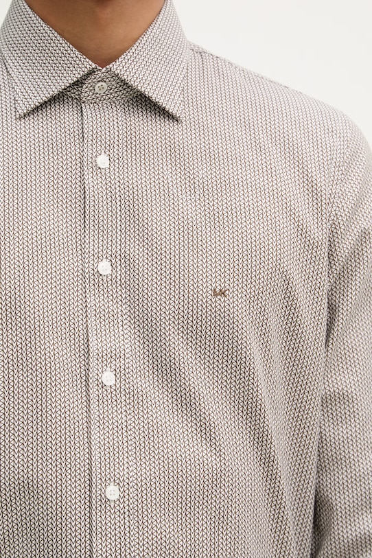 Michael Kors pánská košile bavlněná s elastanem MK0DS01652 hnědá