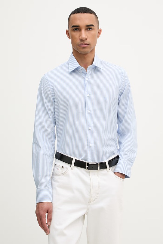 Michael Kors koszula męska bawełniana z elastanem niebieski MK0DS01656