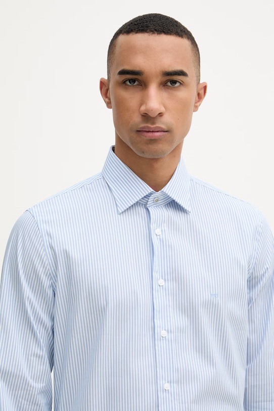 Michael Kors koszula męska bawełniana z elastanem niebieski MK0DS01656