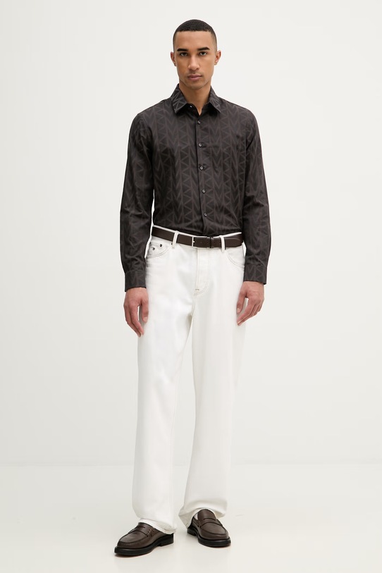 Michael Kors koszula męska bawełniana MK0DS01679 czarny SS26