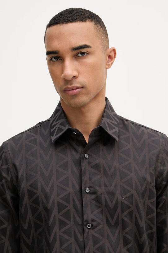 Michael Kors koszula męska bawełniana czarny MK0DS01679