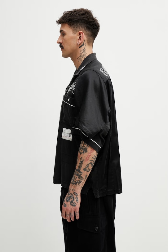 Maison MIHARA YASUHIRO koszula męska z lyocellem A16SH082 czarny SS26