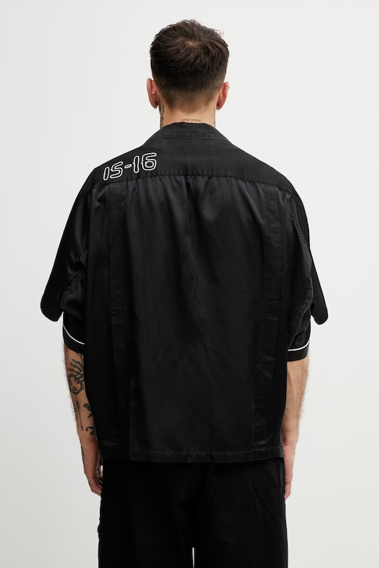 Odzież Maison MIHARA YASUHIRO koszula męska z lyocellem A16SH082 czarny