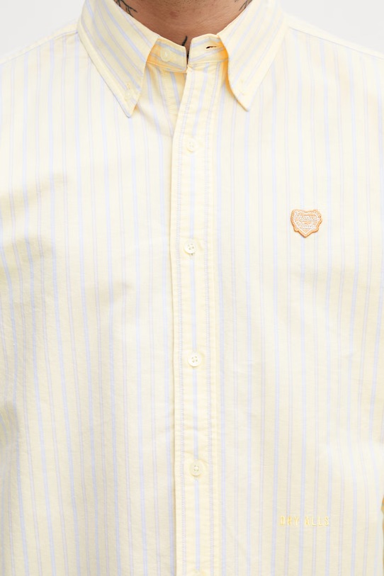 Human Made cămașă bărbătească din bumbac galben HM31SH030