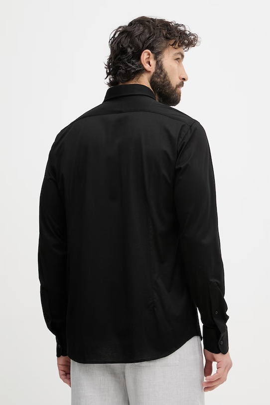 Îmbrăcăminte Karl Lagerfeld cămașă bărbați din bumbac 554639.605012 negru