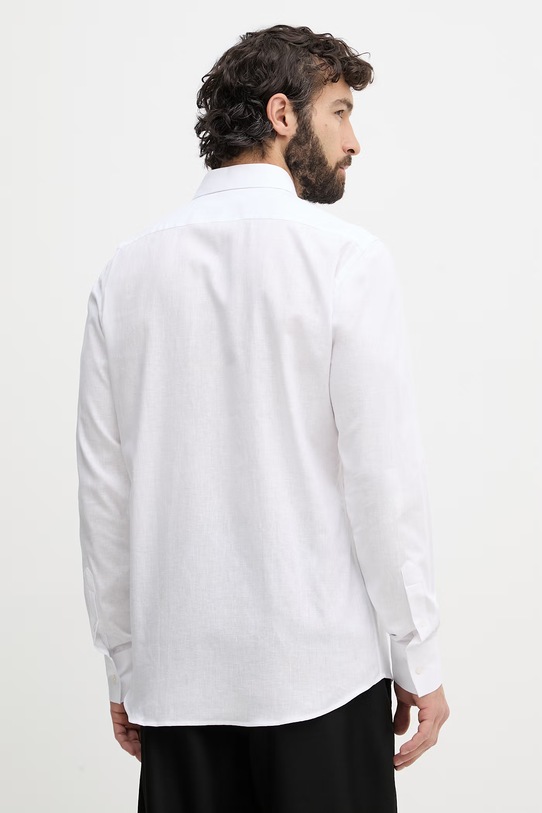 Odzież Karl Lagerfeld koszula męska z lnem 552627.605000 biały