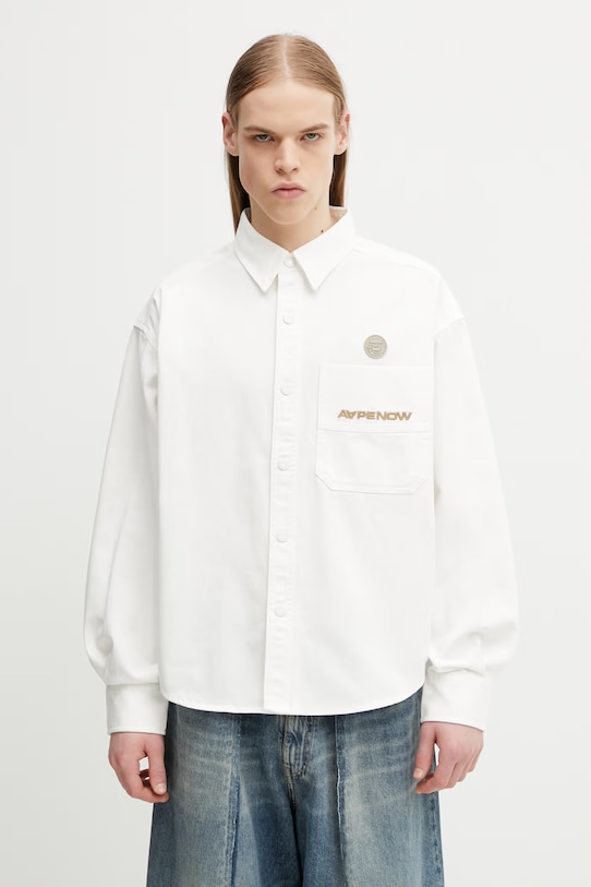 AAPE koszula jeansowa męska beżowy AAPSTM8558XXQ