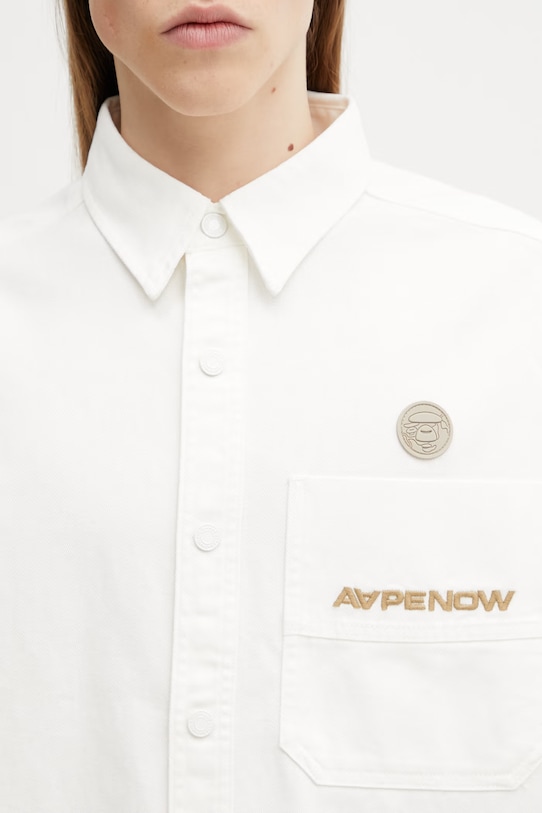 AAPE koszula jeansowa męska beżowy AAPSTM8558XXQ