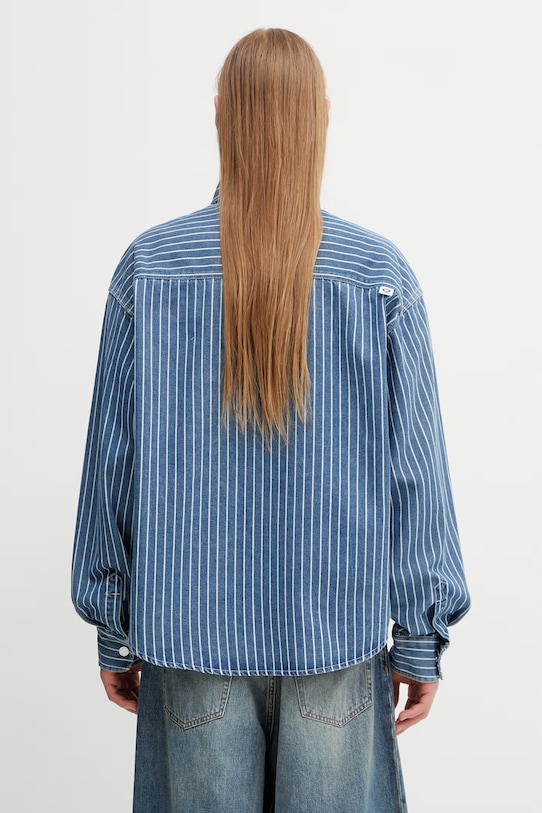 Odzież AAPE koszula męska z bawełną AAPSTM8558XAQ niebieski