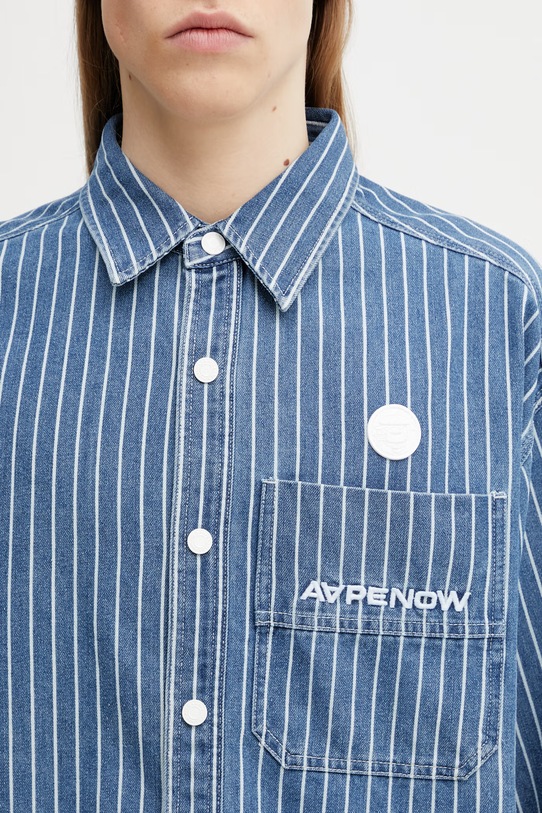 AAPE koszula męska z bawełną niebieski AAPSTM8558XAQ