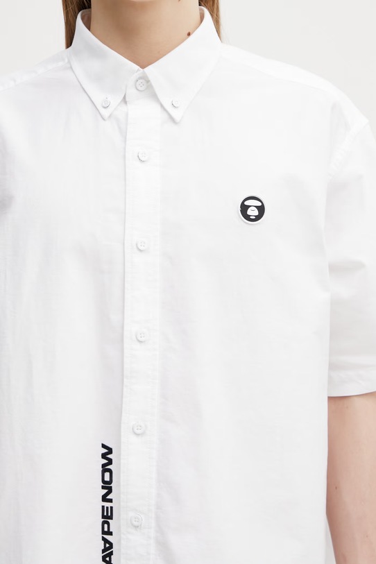 AAPE koszula bawełniana męska biały AAPSRM8559XXQ