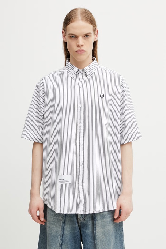 AAPE koszula bawełniana męska czarny AAPSRM8561XAQ